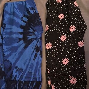 Blue and Black and Floral Women's one size Lularoe leggings